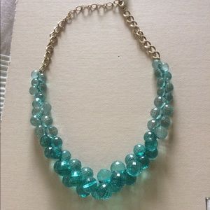 Turquoise colored beaded necklace, 22 inches